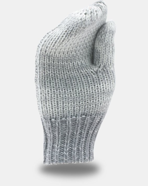 Girls' UA Shimmer Knit Mittens, White, pdpMainDesktop image number 1